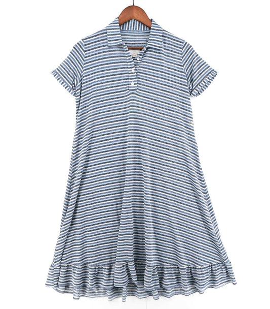 LA MARTINA Blue Striped Lurex Jersey Dress Size 2 / M