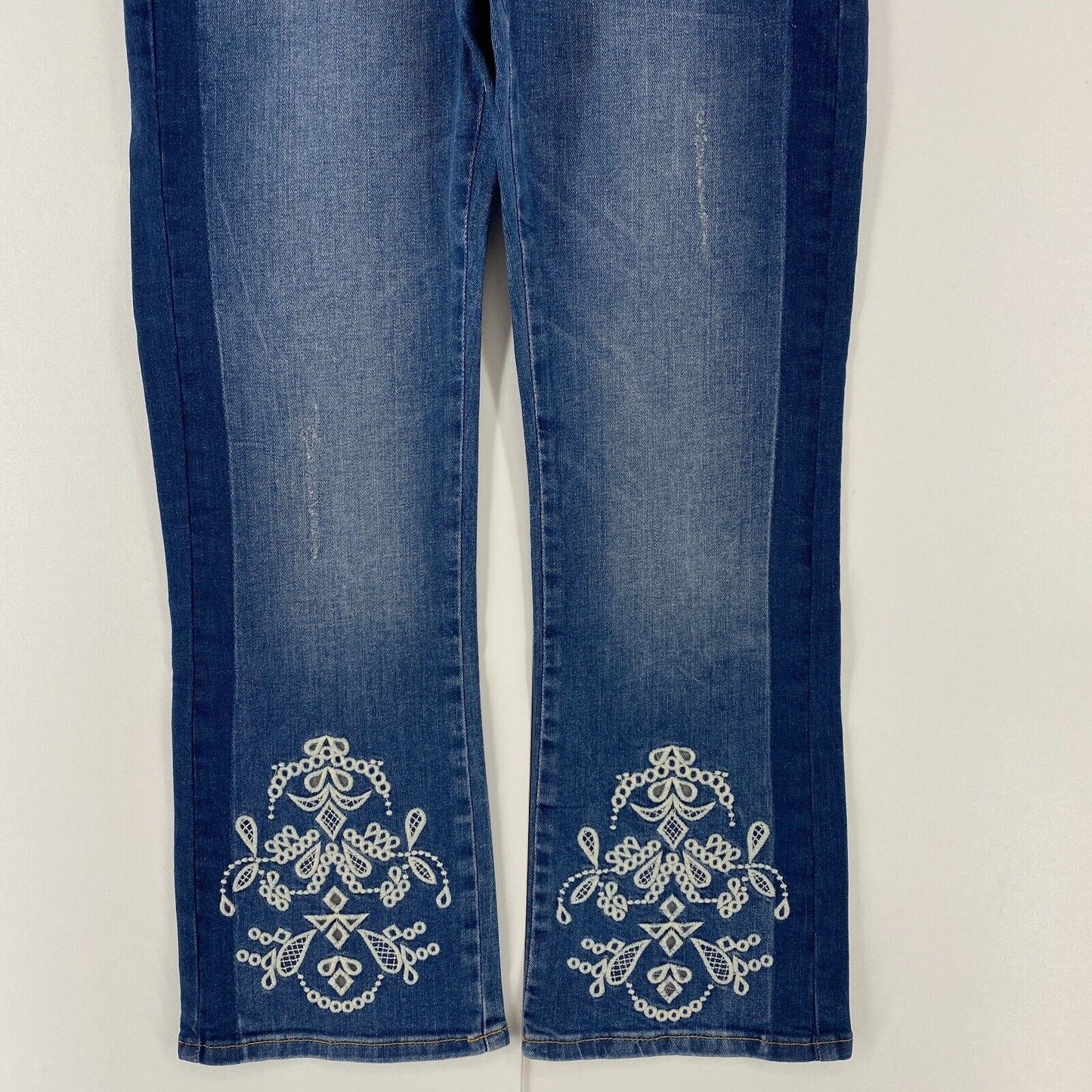 Desigual MAGGY Women Blue Regular Flared Bootcut Fit Cropped Jeans W26