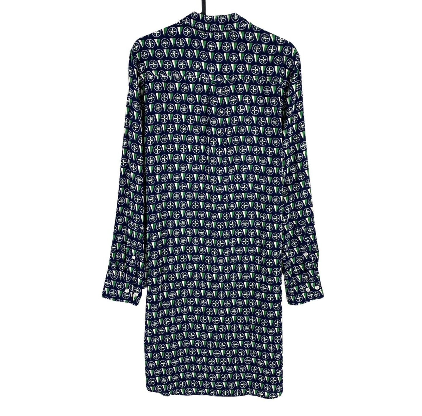 GANT Women Blue Geometric Long Sleeves Shirt Dress Size EU 38 UK 10 US 8