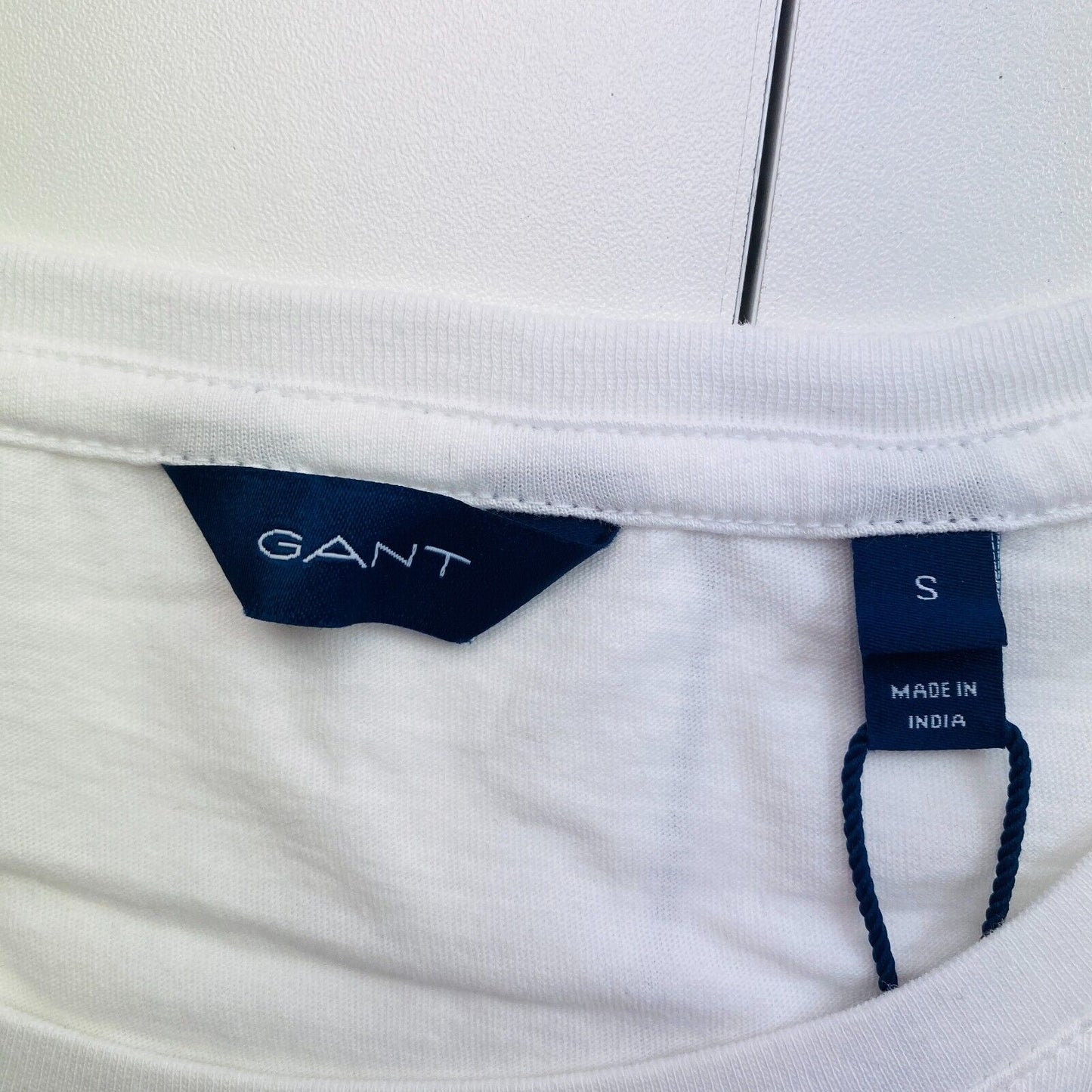 GANT Women White Logo Crew Neck Short Sleeves T Shirt Size S