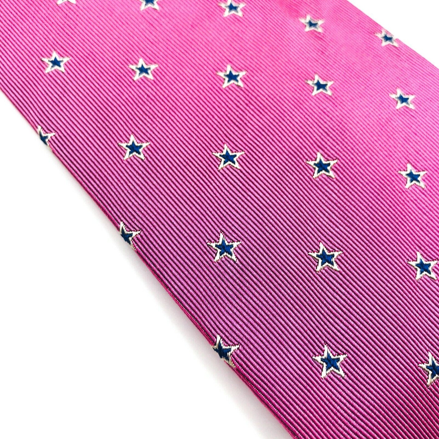 GANT Pink with Blue Stars Ornament 100% Silk Tie Made In Italy