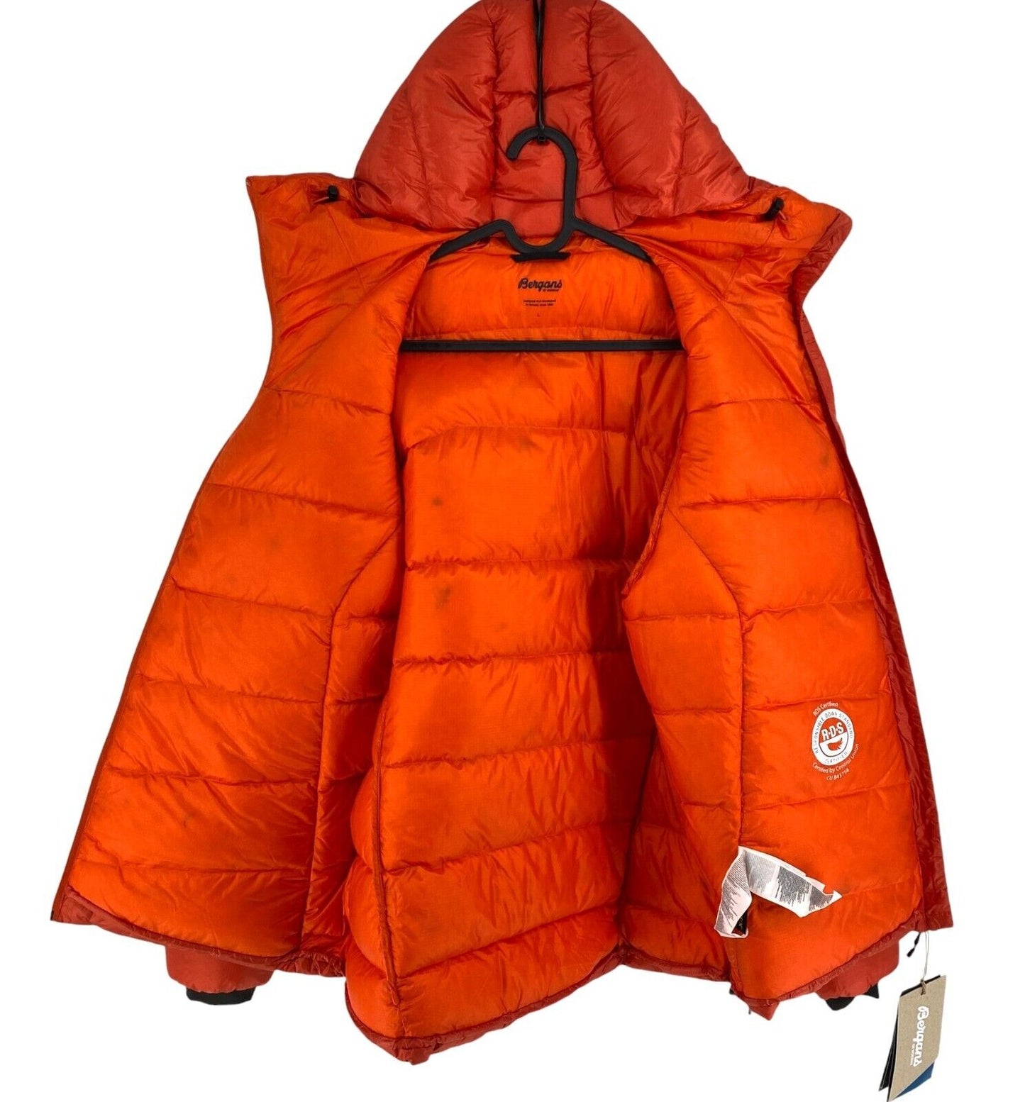 Bergans Of Norway Women Orange Senja Down Hooded Puffer Jacket Size L