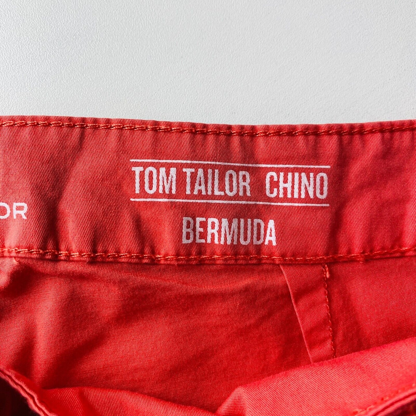 TOM TAILOR Women Red Relaxed Slim Fit Bermuda Shorts Size EUR 42 W34