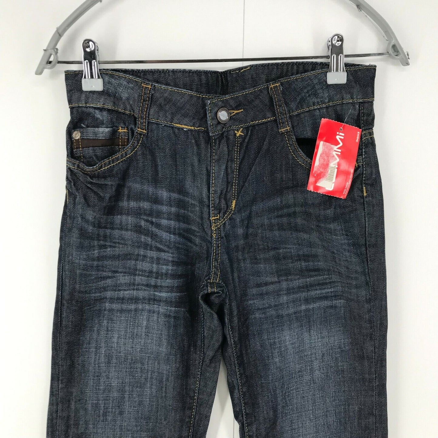 LEMMI Damen Jeans in Dunkelblau, Regular Straight Fit, Größe W28