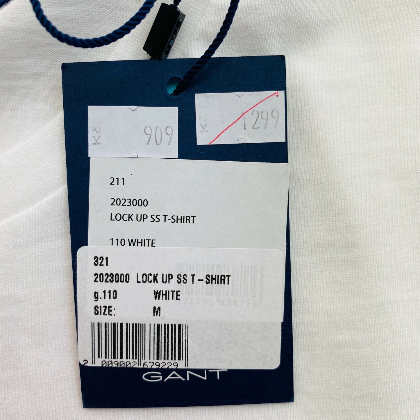 GANT White Lock Up Crew Neck T Shirt Size M