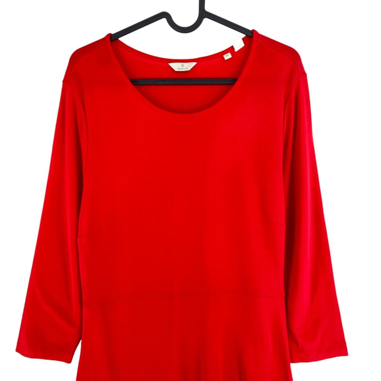 GANT Red Crew Neck Long Sleeves A Line Dress Size XL