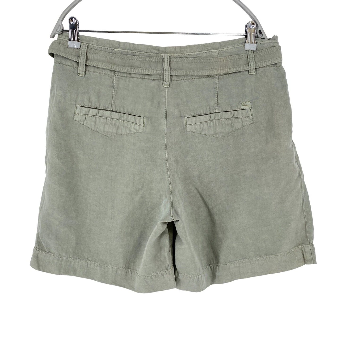 CAMEL ACTIVE Women Grey Relaxed Fit Linen Blend Shorts Size W28