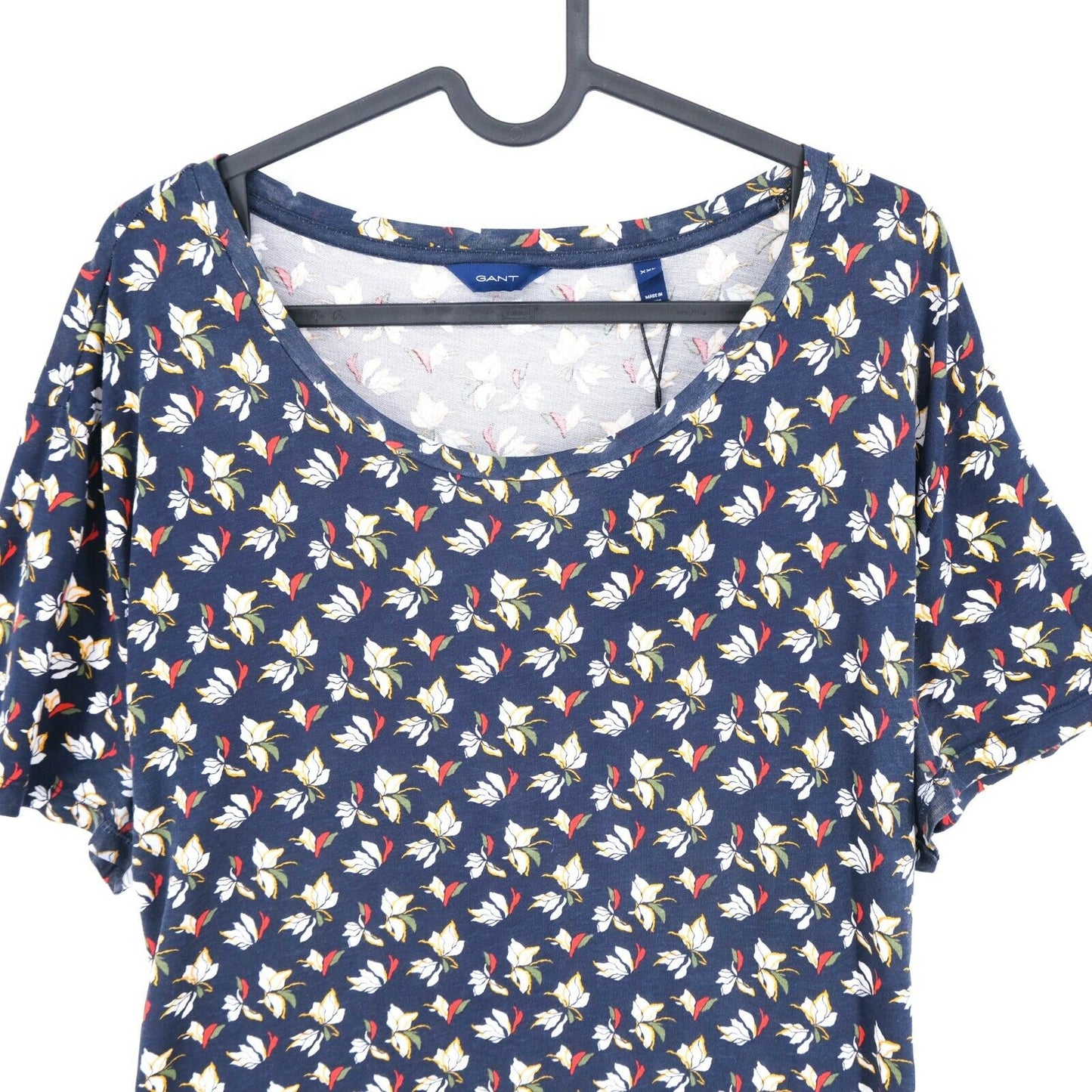 GANT T-shirt à col rond imprimé floral bleu marine taille 2XL XXL