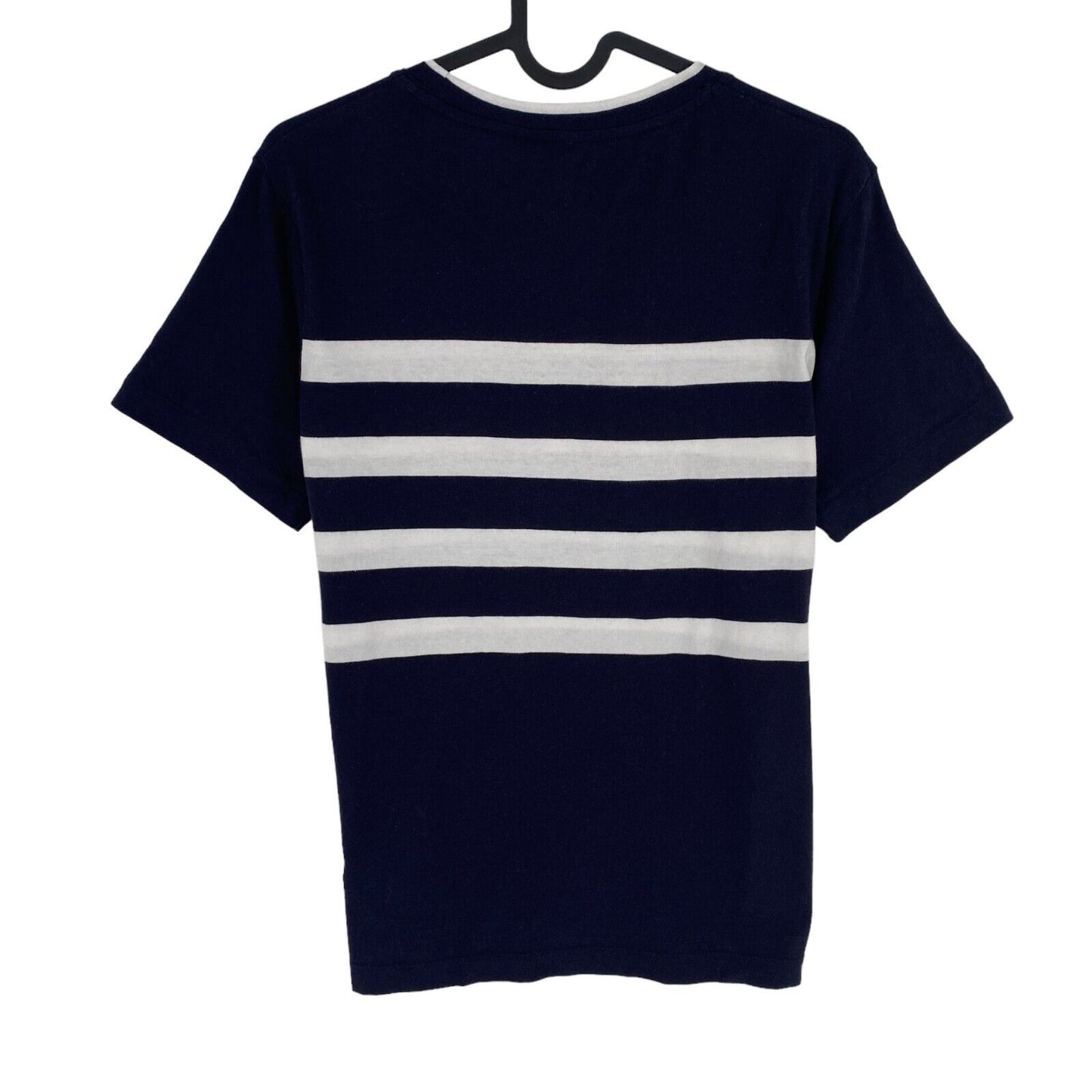 GANT Women Navy Blue Striped Print Crew Neck SS T Shirt Size M