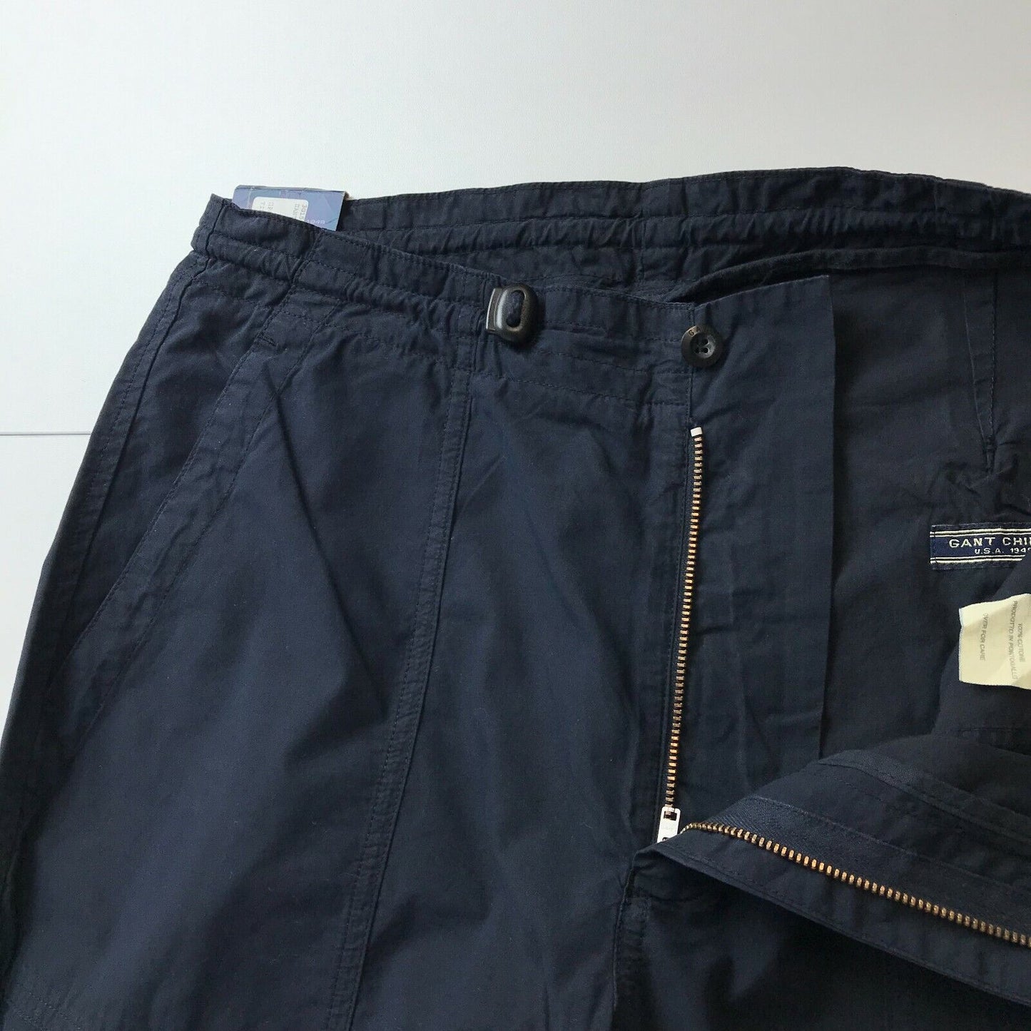 GANT Navy Blue Relaxed Tapered Fit Trousers Size W31 L34