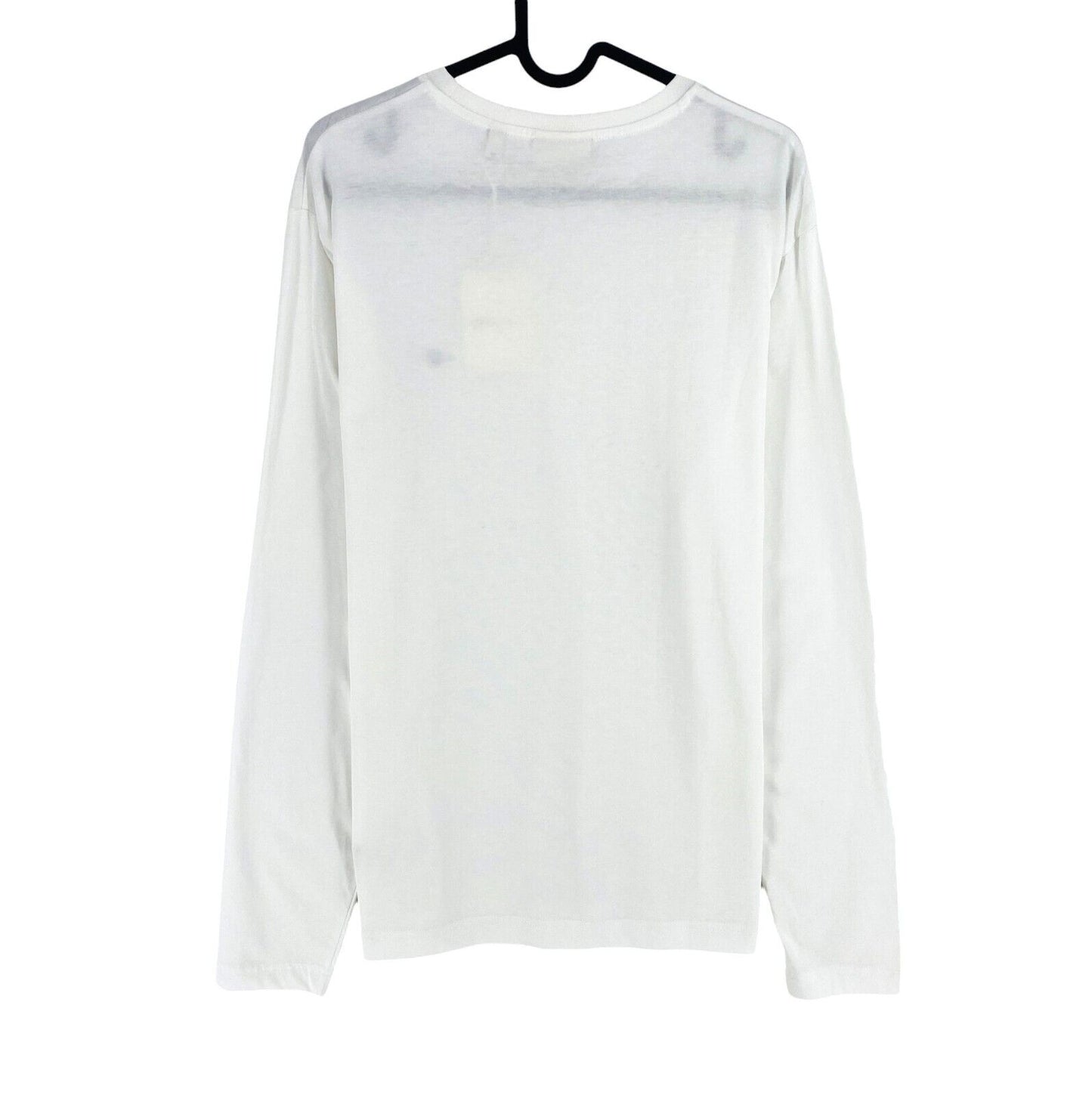 GANT Men White Reg Shiel Crew Neck Long Sleeves T-Shirt Size M