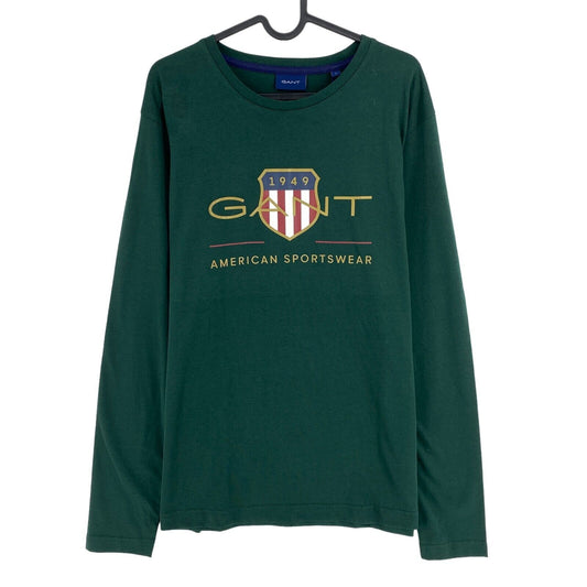 GANT T-shirt à manches longues et col rond Archive Shield vert foncé taille L