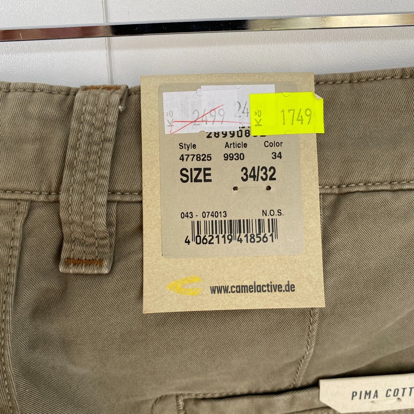 CAMEL ACTIVE MADISON Braune moderne Slim Fit Chinohose, Größe W34 L32