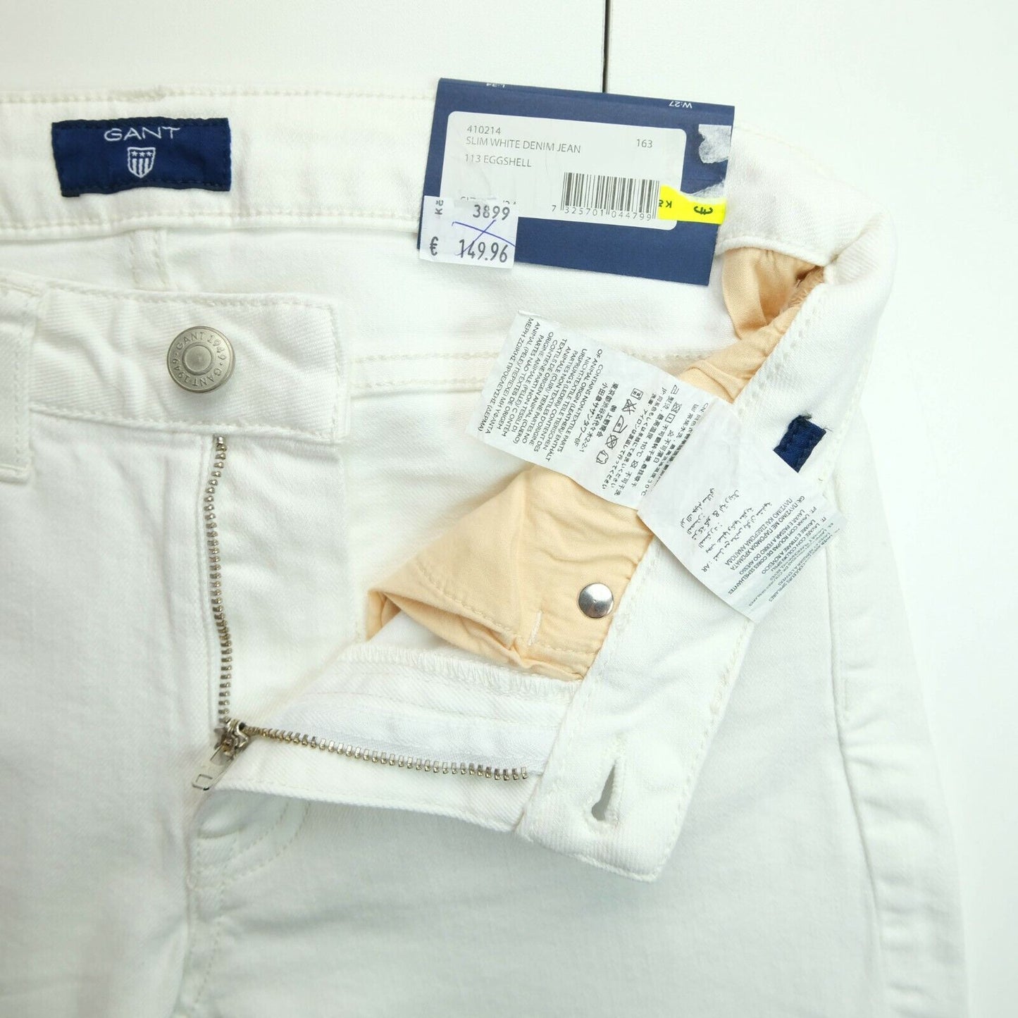 GANT White Slim Denim Jeans Size W27 L34