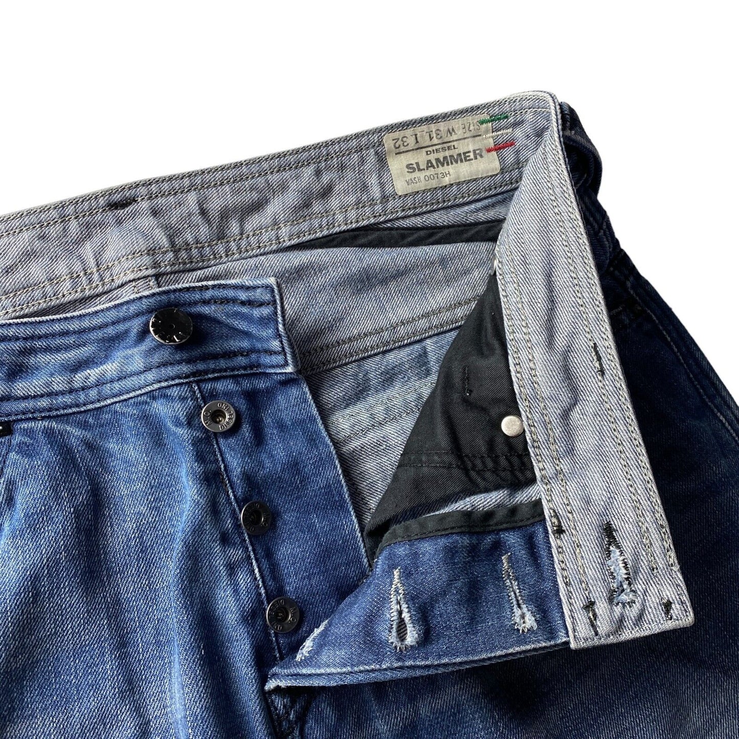 Diesel SLAMMER Blaue Jeans mit gerader Passform, W31 L32, hergestellt in Italien