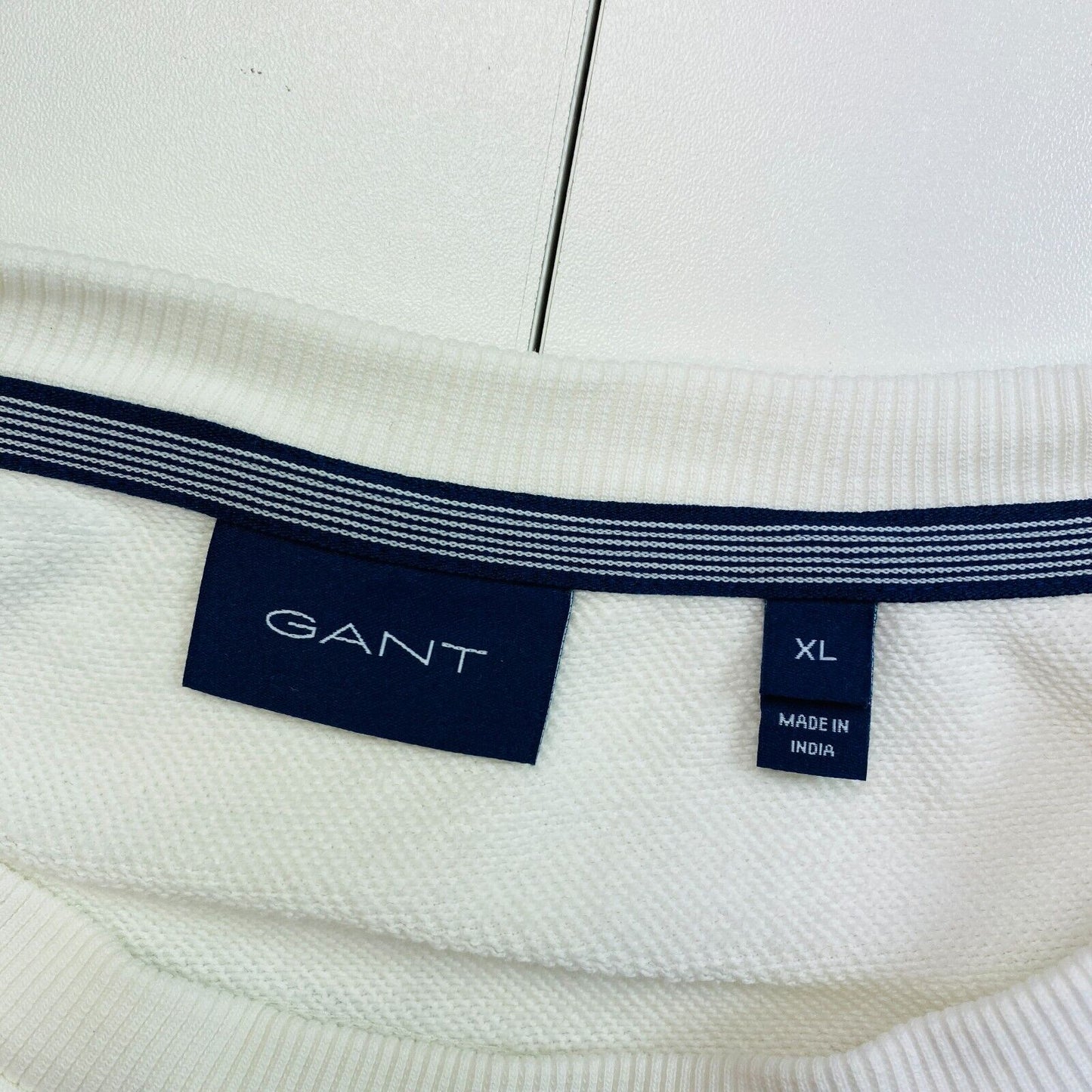 GANT White Logo Crew Neck Sweater Pullover Size XL