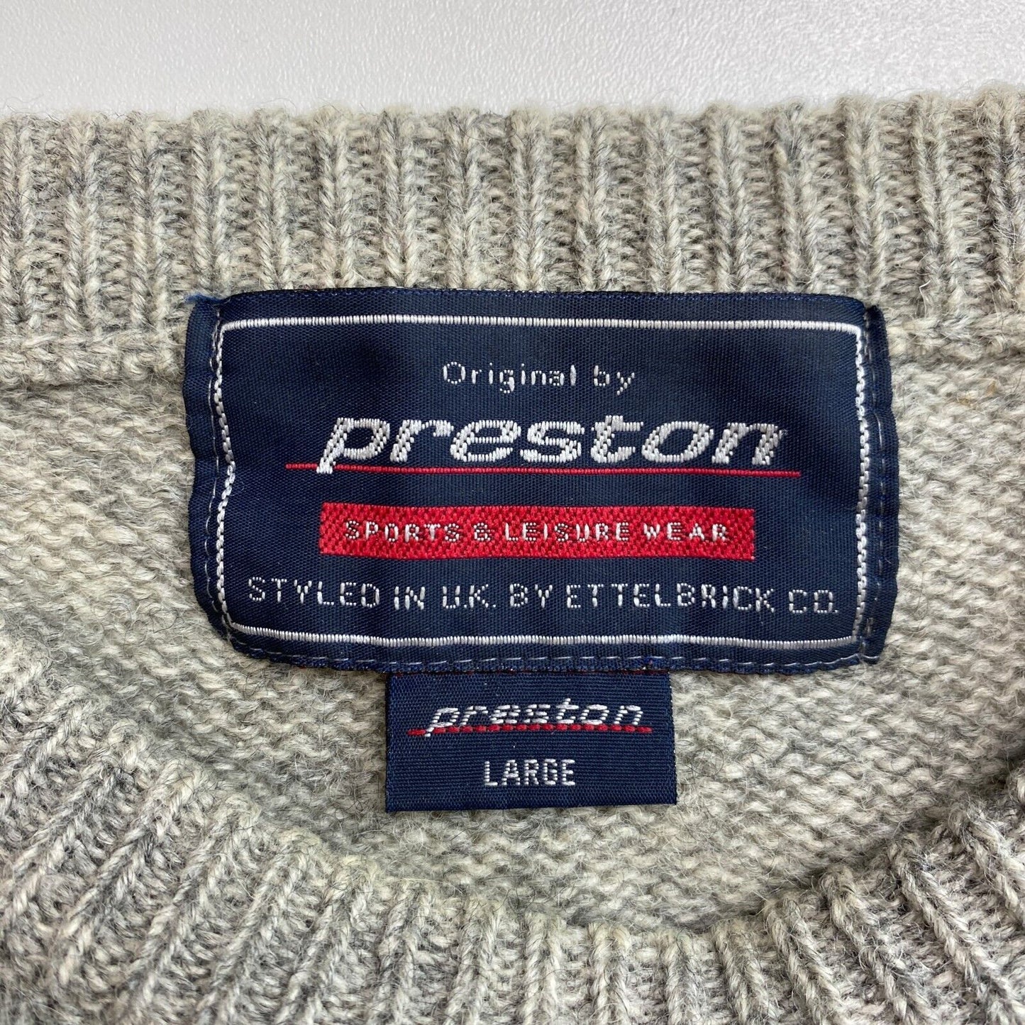 Cosby Vintage Retro 90s PRESTON Grey Sweater Pullover Size L