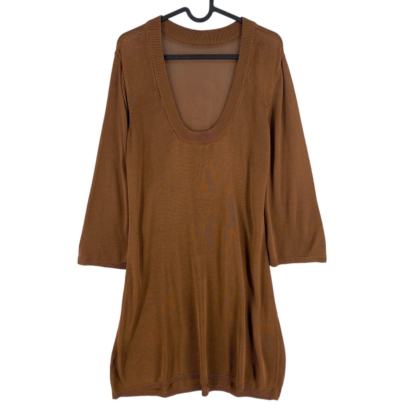 RRP €279 GANT Brown Open Back Knit Dress Size S