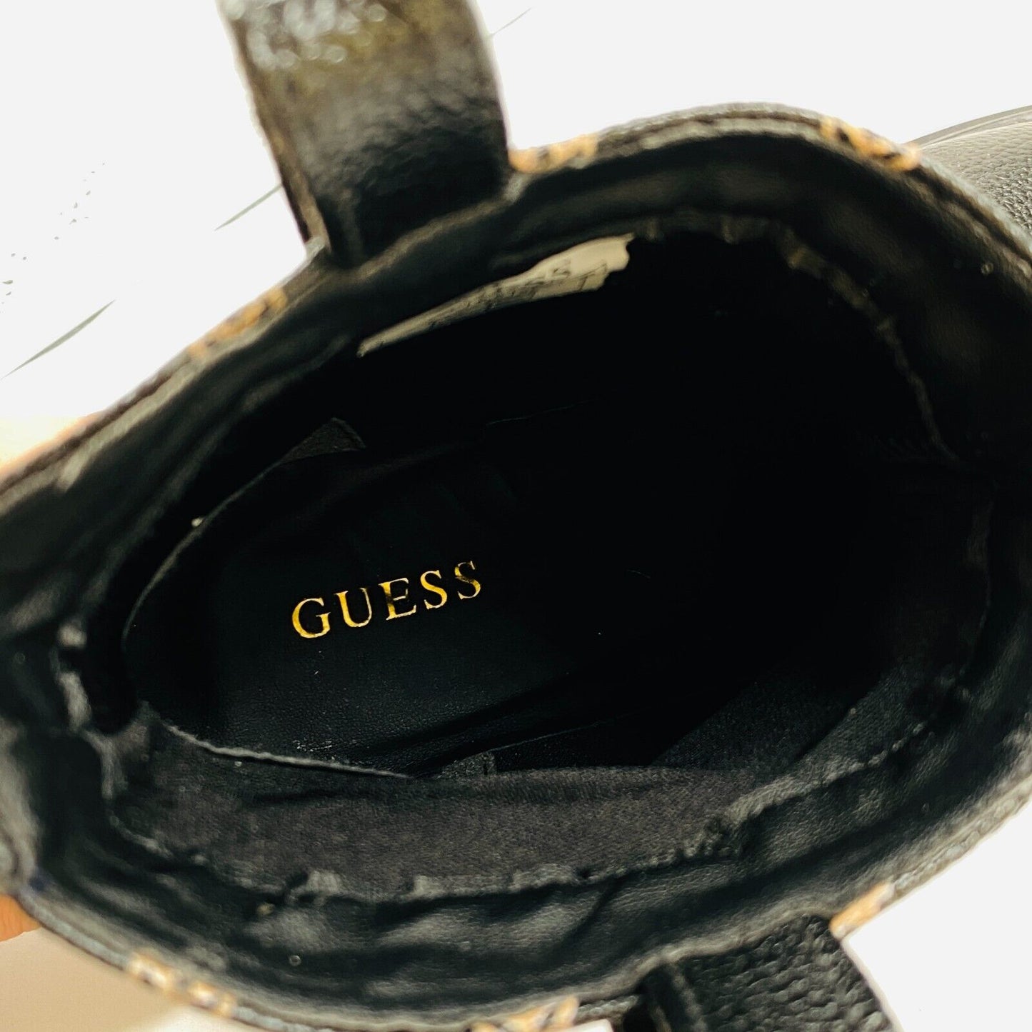 GUESS Women Black Eco Leather Boots Size EU 37 US 6.5 UK 4