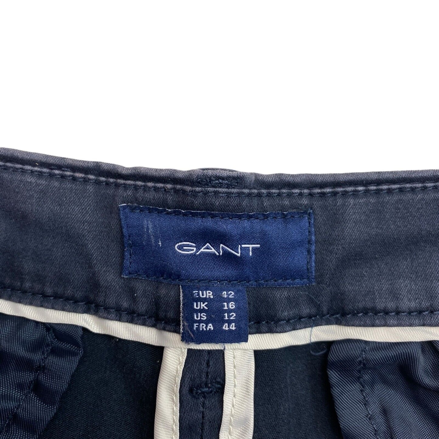 GANT Navy Blue Tech Prep Chino Pants Trousers Size EU 42 UK 16 US 12