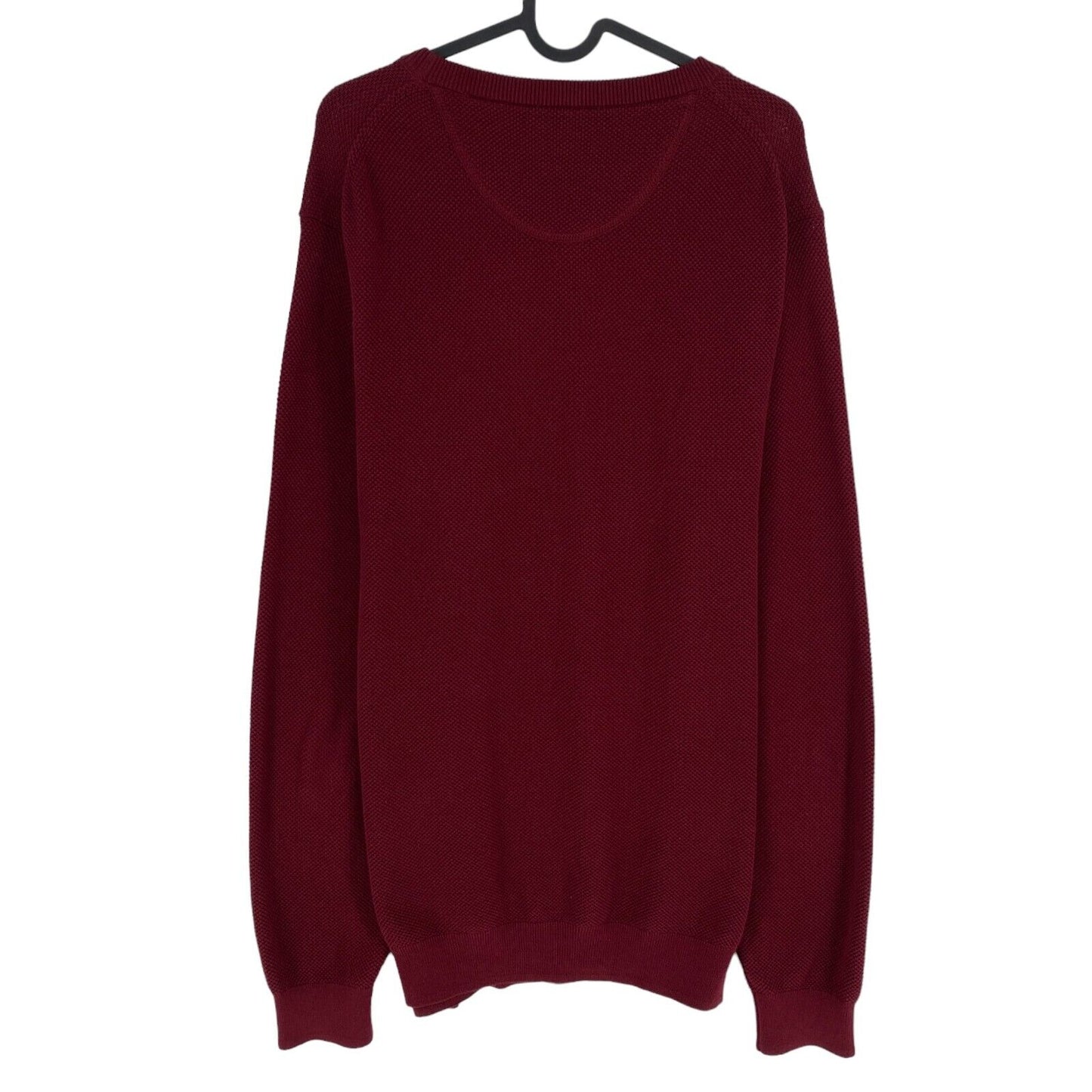 GANT Dark Red Cotton Pique Crew Neck Sweater Pullover Jumper Size XL