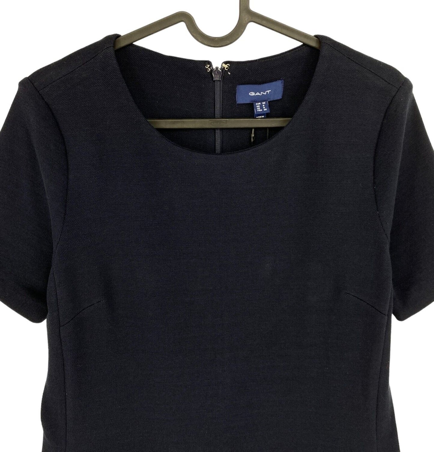 GANT Navy Blue Pique Crew Neck Shift Dress Size EU 36 UK 8 US 6