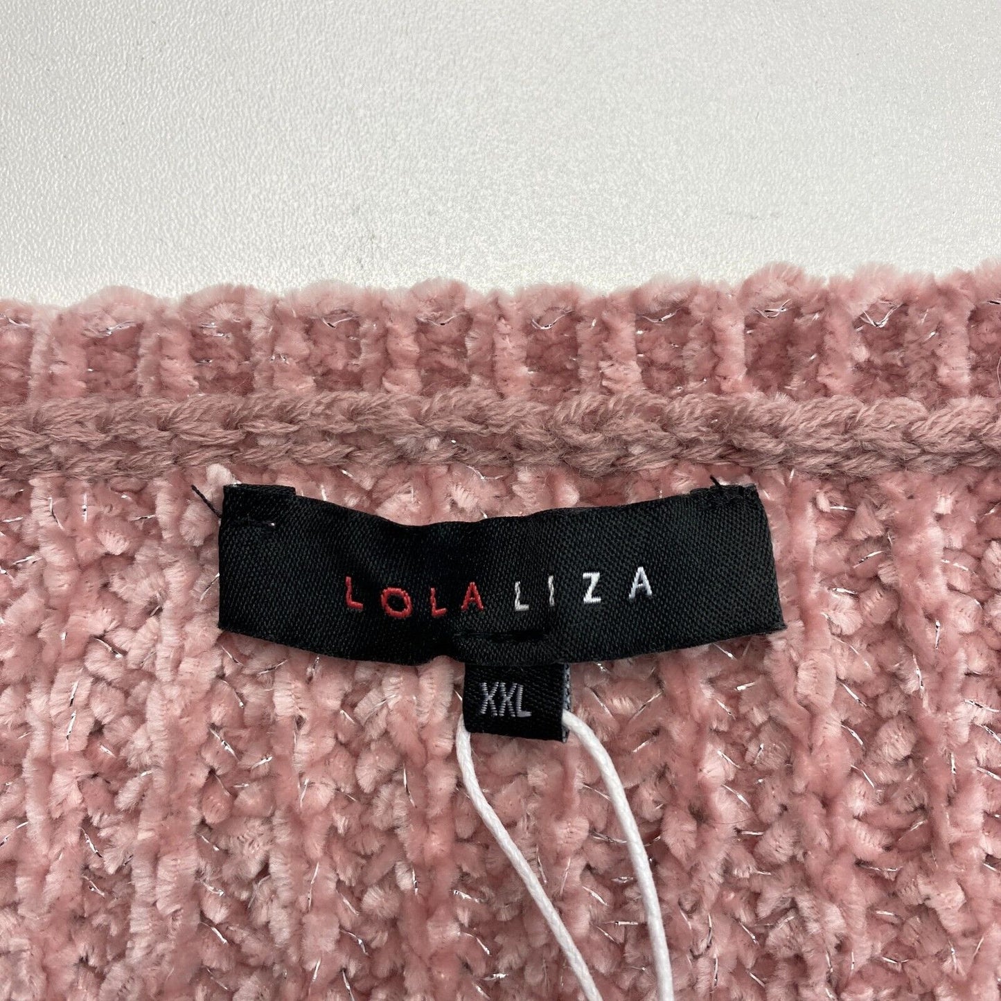 LOLA LIZA Rosa Strickpullover mit Rundhalsausschnitt, Größe 2XL XXL