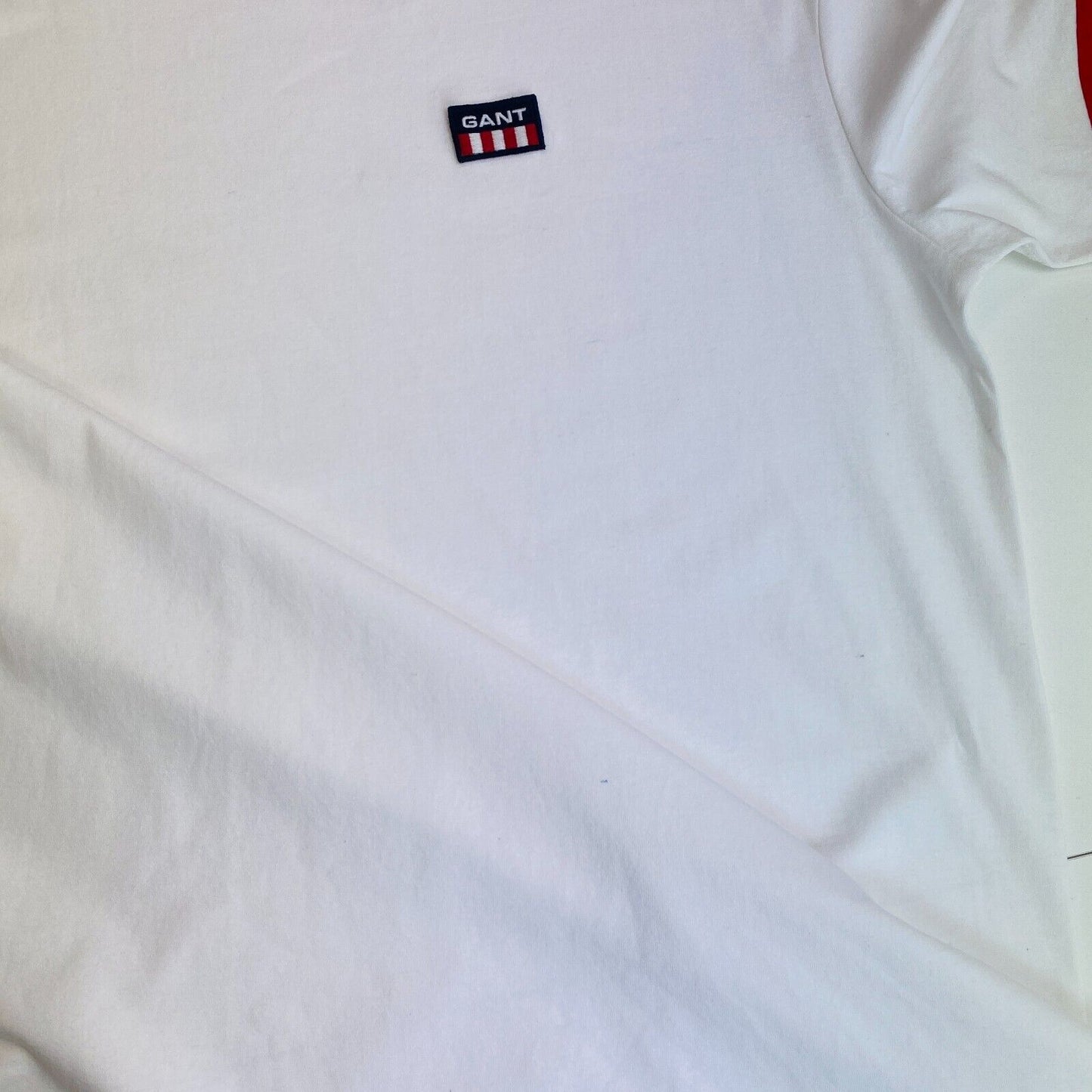 GANT Blanc Rétro Logo Manches Courtes T-shirt Robe Taille XL