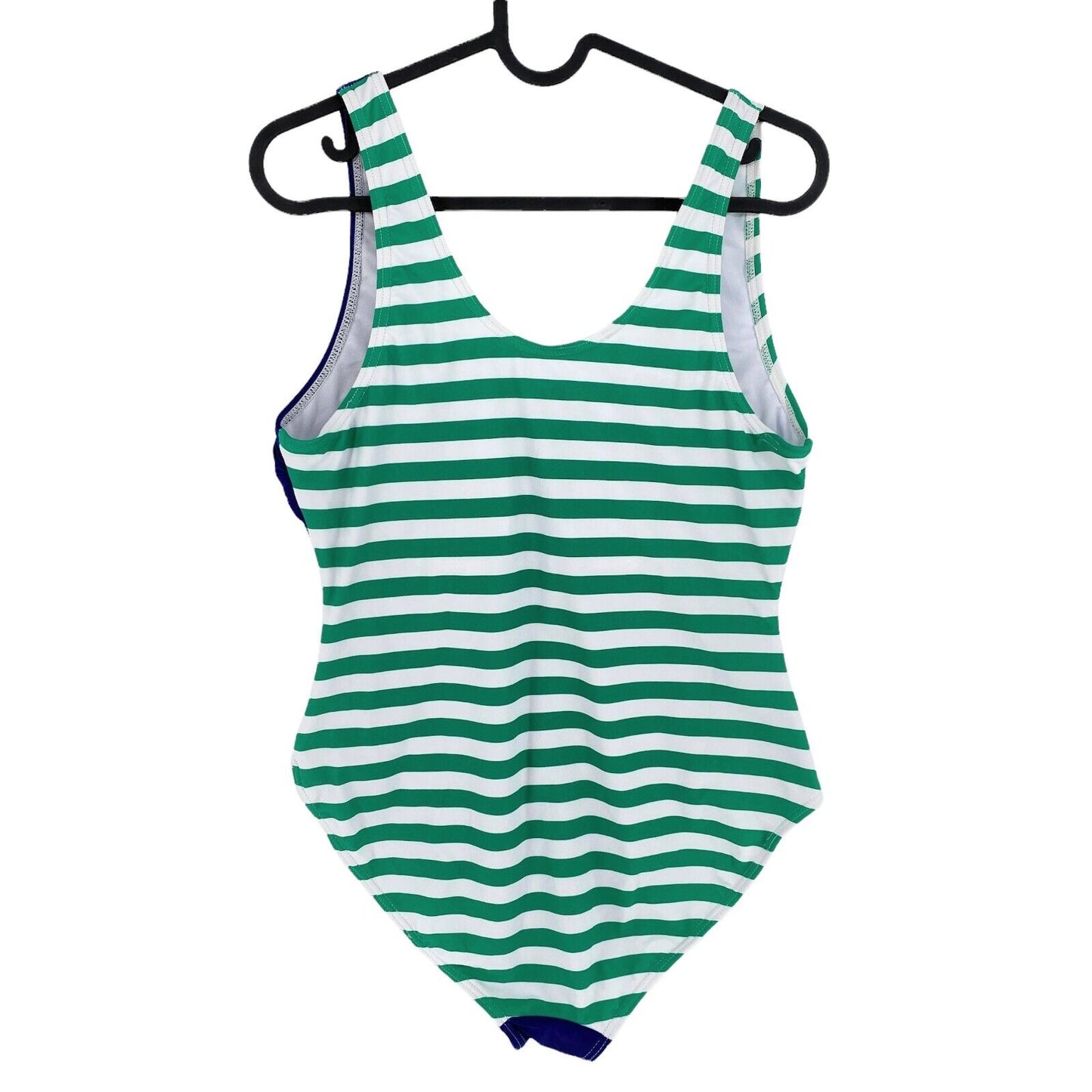 Women`s BECO Green Striped One Piece Swimsuit Size EU 46 UK 18 US 16