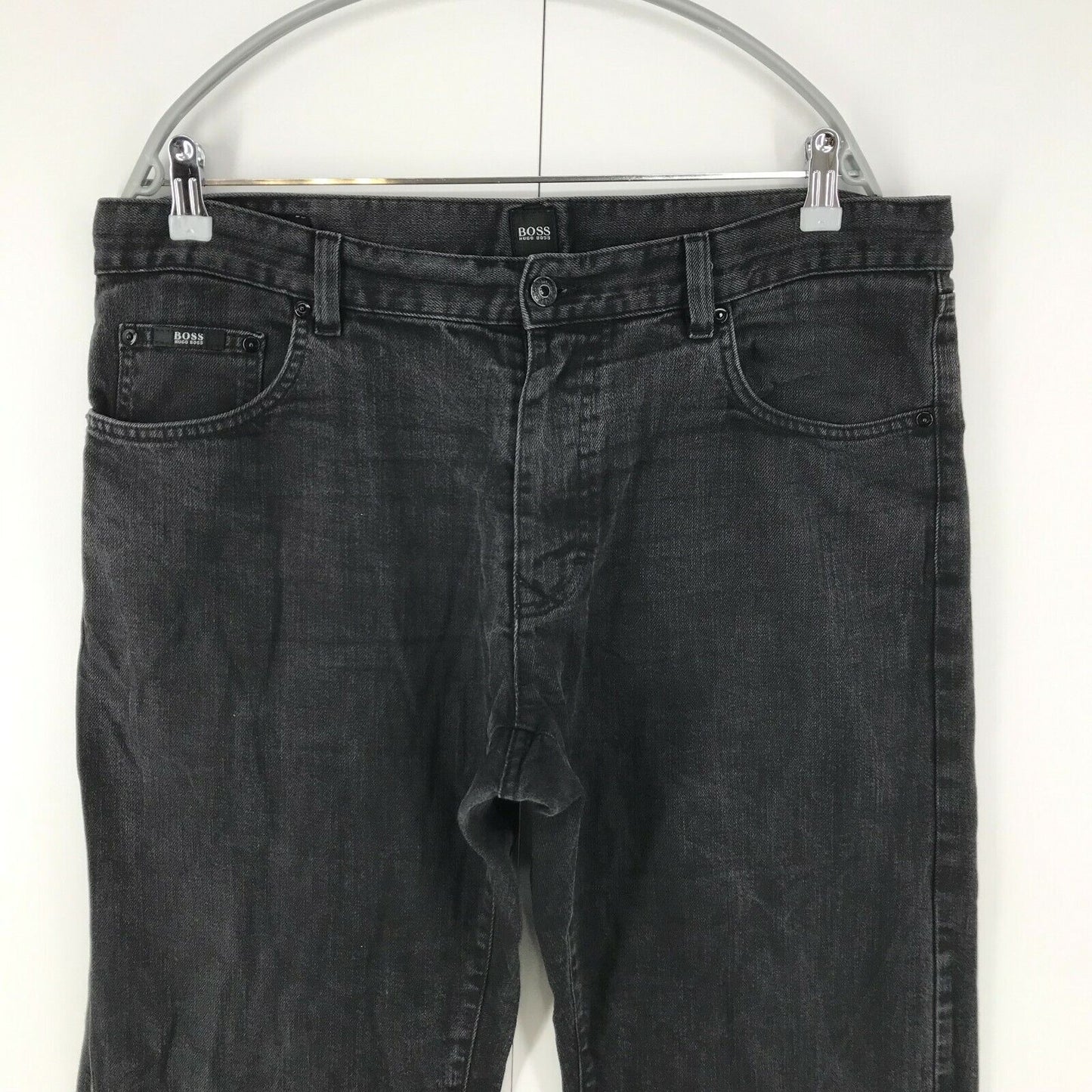 HUGO BOSS ARKANSAS Dark Grey Regular Straight Fit Jeans W38 L30