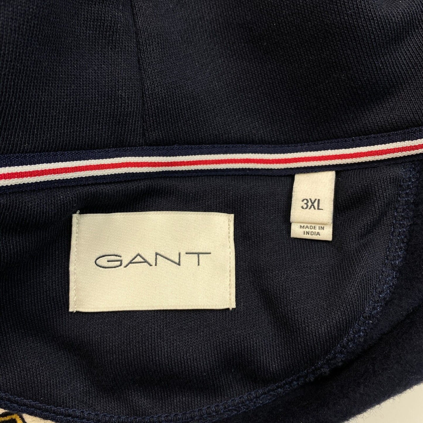 GANT Men Navy Blue Crest Shield Hoodie Sweater Pullover Jumper Size 3XL XXXL