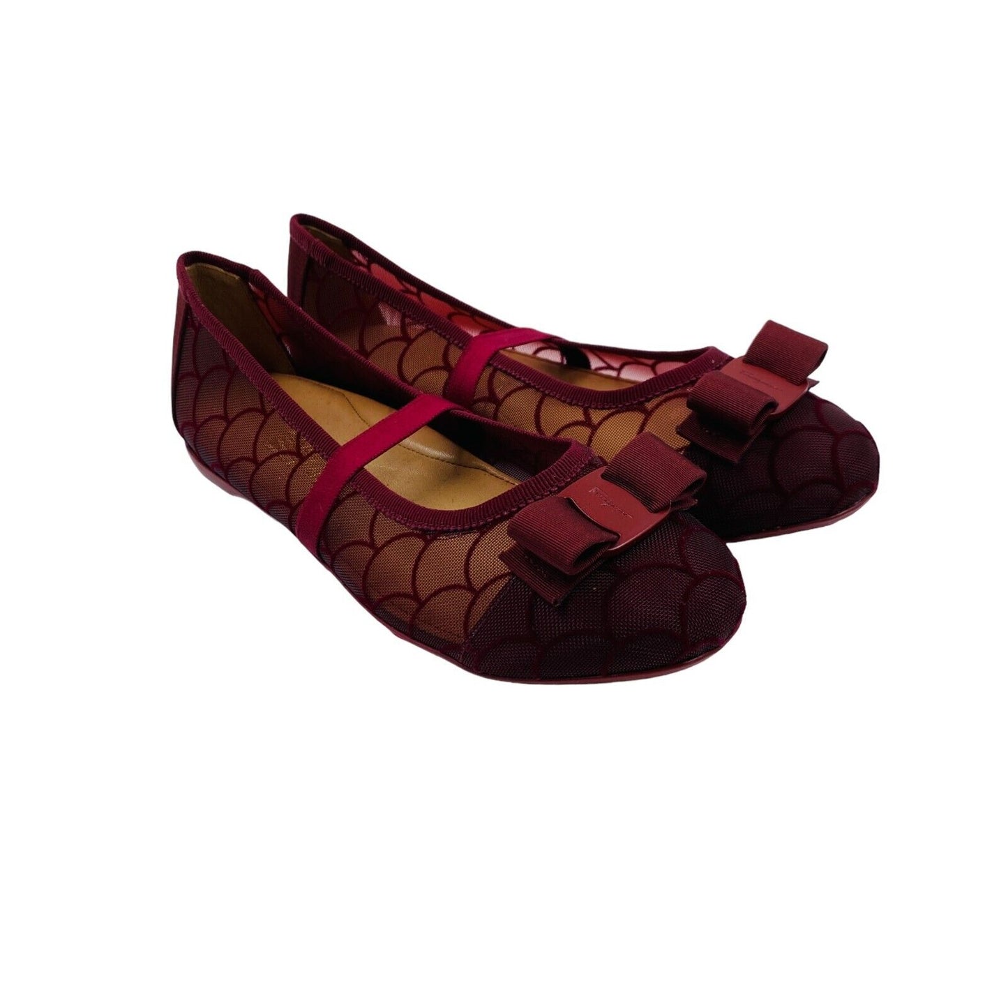 Salvatore Ferragamo Girls Bordeaux Mermaid Mini Flat Shoes Size EU 35 UK 2.5