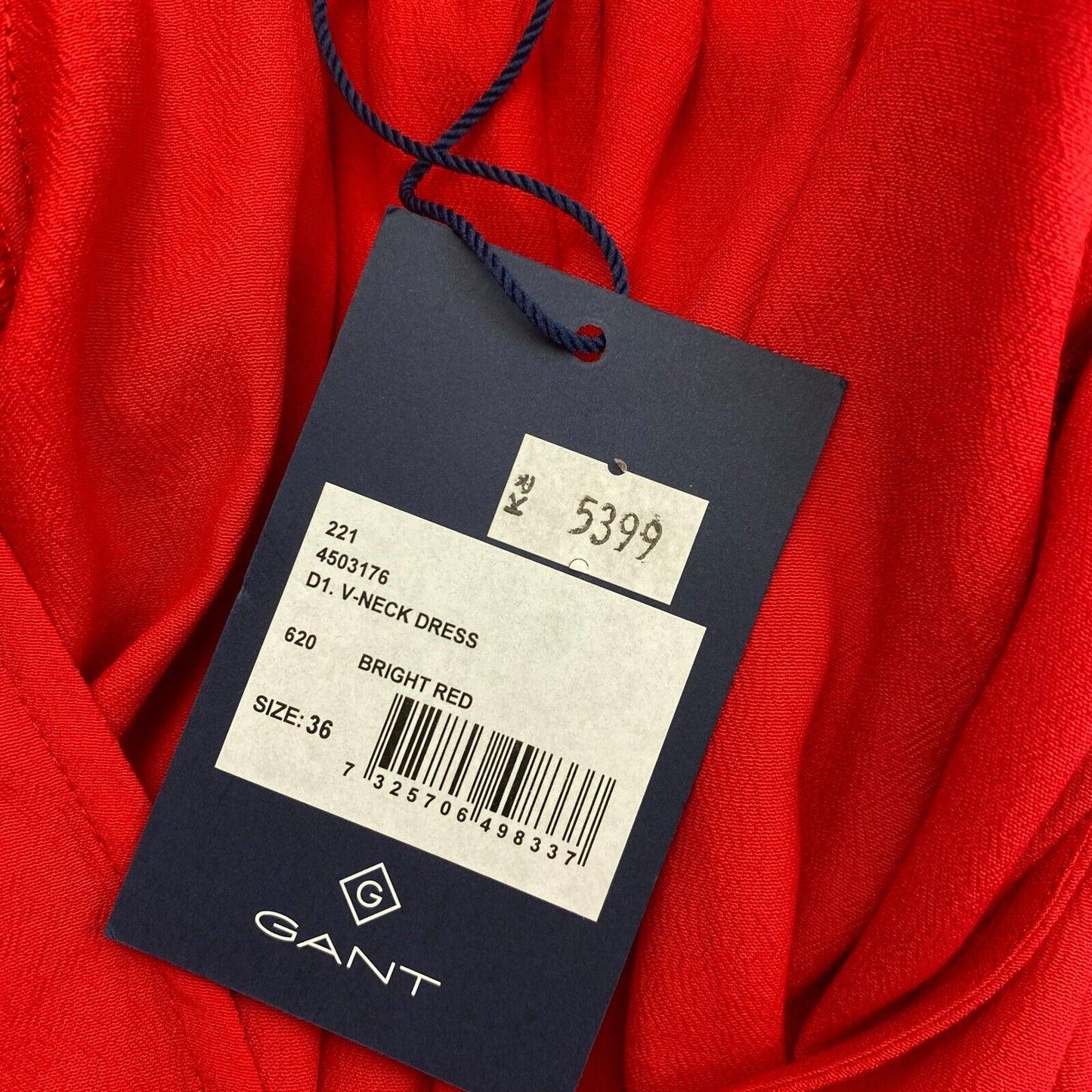 GANT Red V Neck Flared Dress Size EU 36 UK 8 US 6