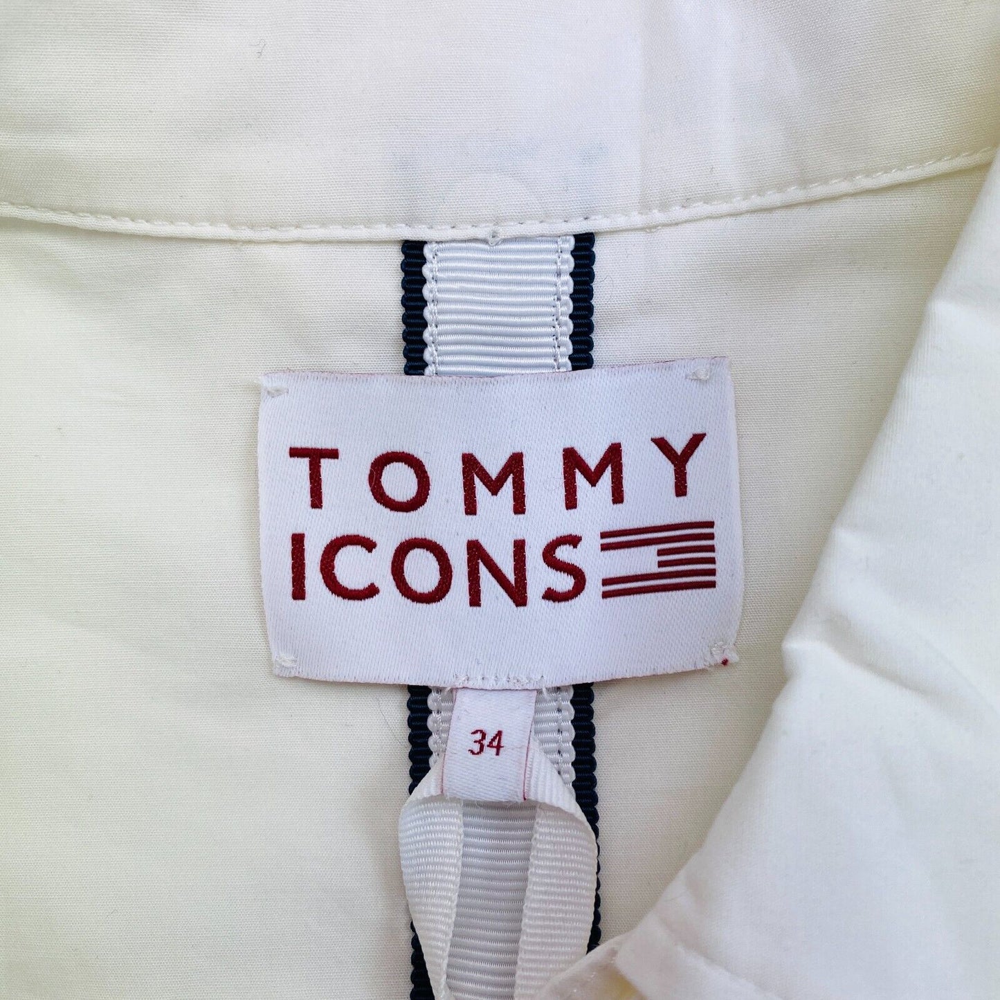 Tommy Hilfiger Icons White Cotton Archive Shirt Size EU 34 UK 6 US 2