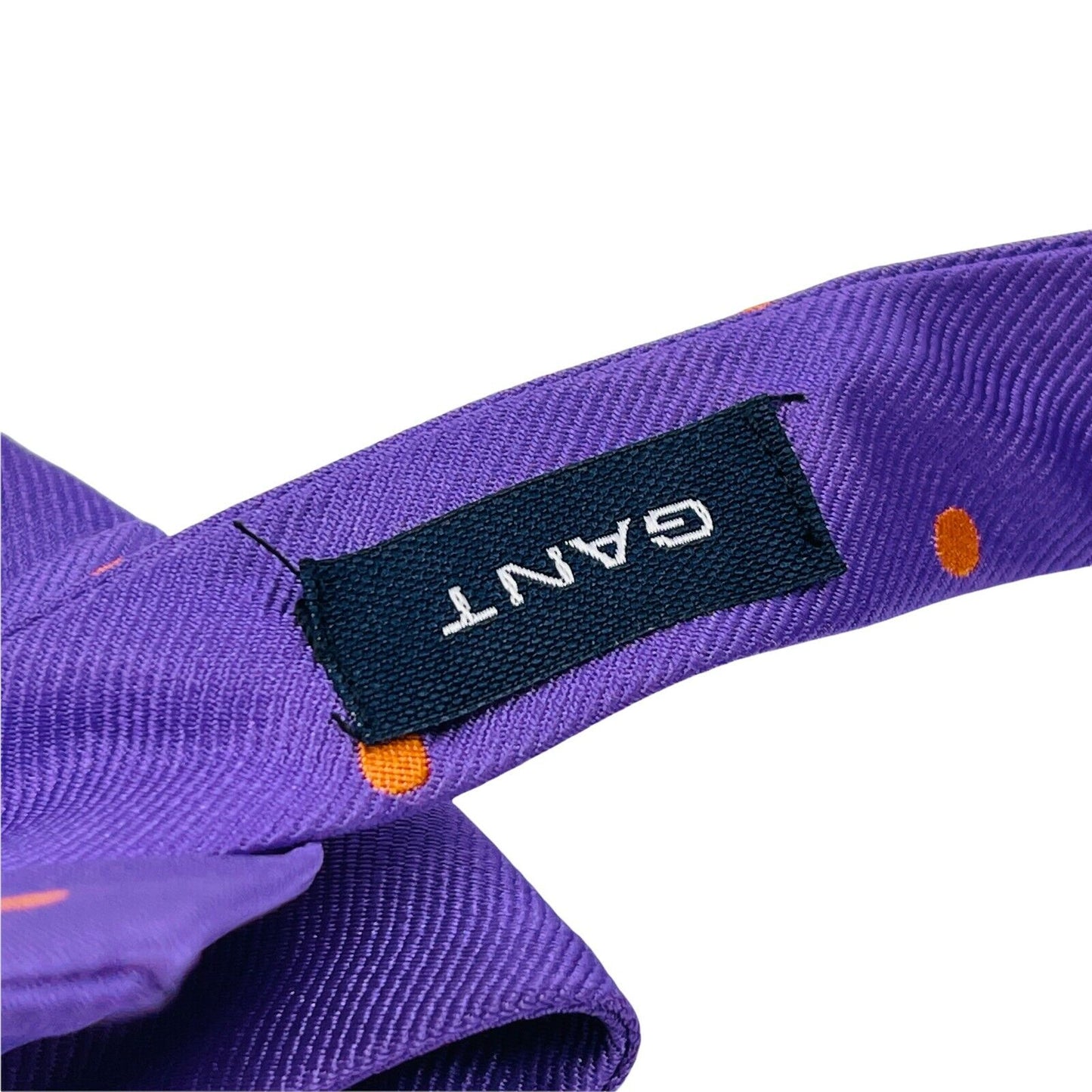 GANT Purple With Orange Dots 100% Silk Handsewn Bow Tie Made in Italy