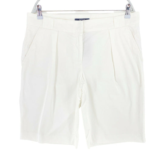 GANT Weiße Satin-Stretch-Shorts, Größe EU 42, UK 16, US 12