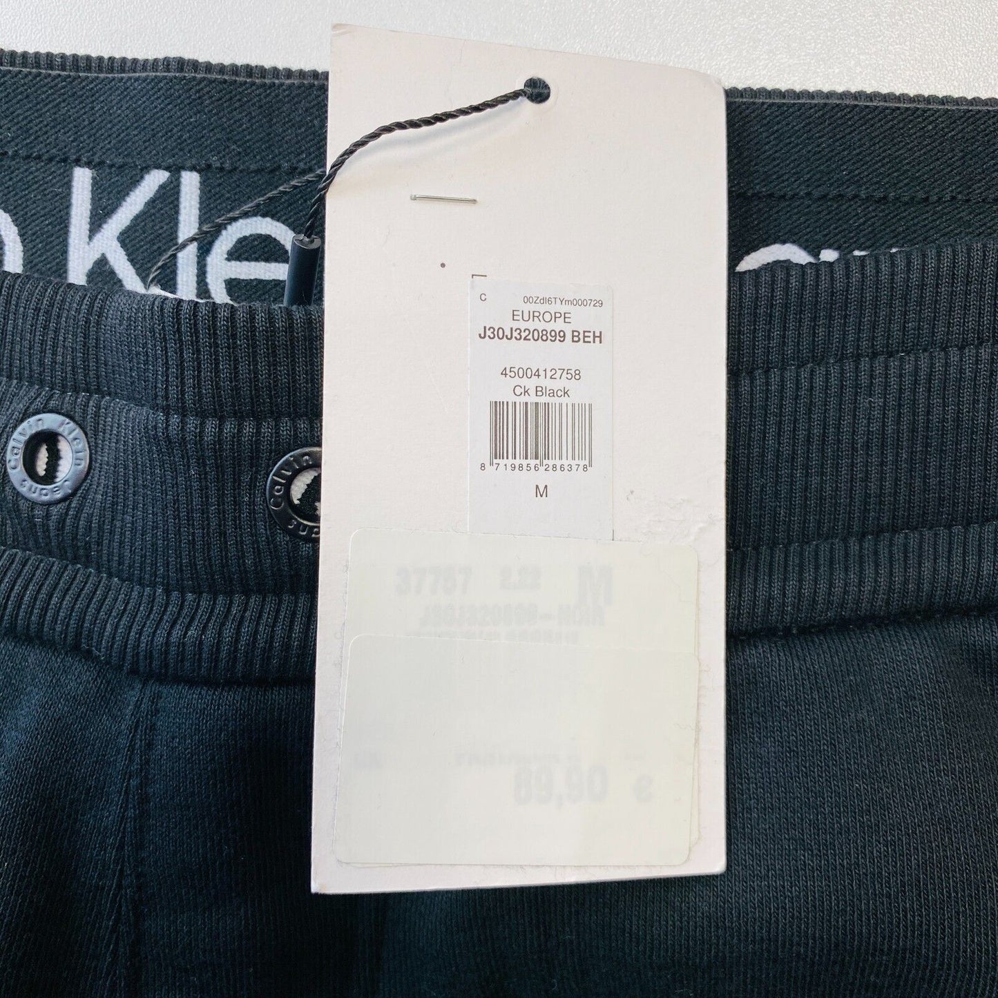 Calvin Klein Mens Black Regular Fit Cuffed Sweatpants Trousers Size M