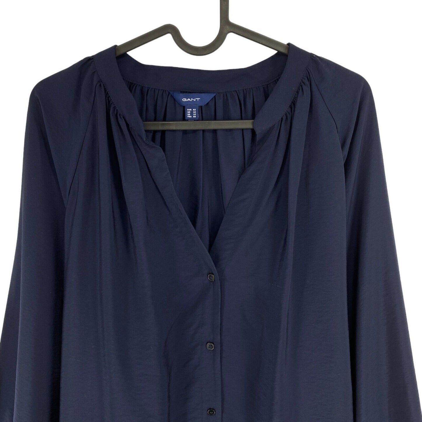 GANT Navy Blue Stand Collar Blouse Size EU 42 UK 14 US 12