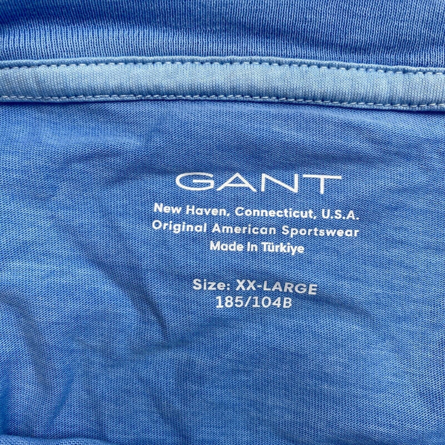 GANT Men Blue Sun Faded Crew Neck Short Sleeves T Shirt Size 2XL