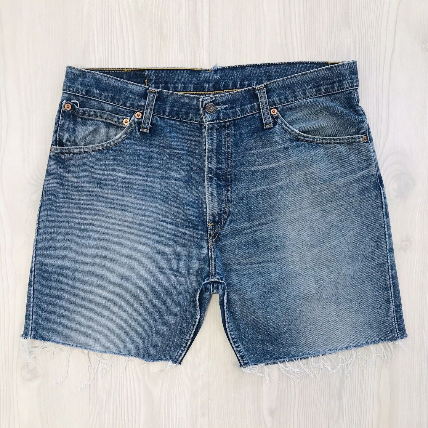 Levi's 507 04 Custom Made Blue Regular Straight Fit Cut-Off Shorts W34