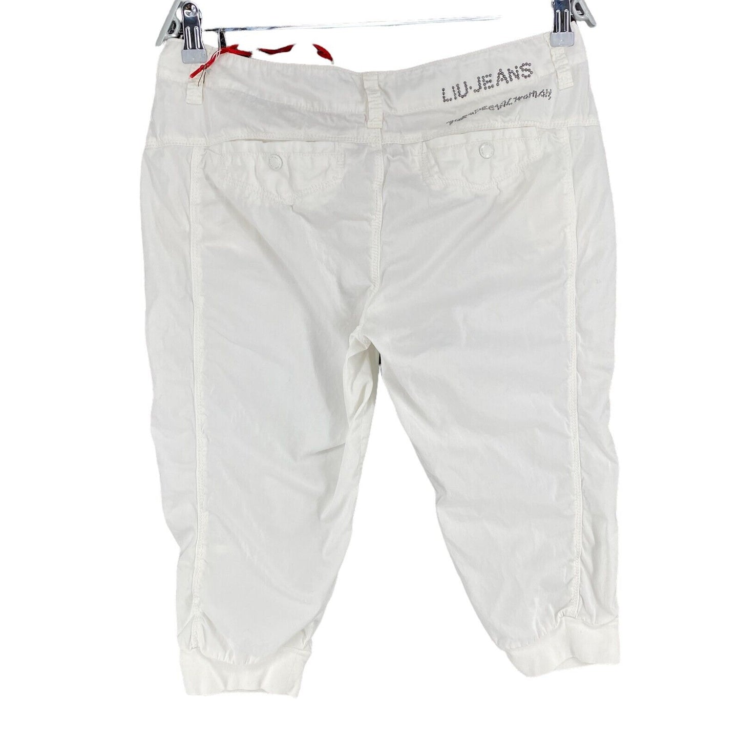 RPR €216 LIU JO White 100% Cotton Capri Pants Trousers Size W33