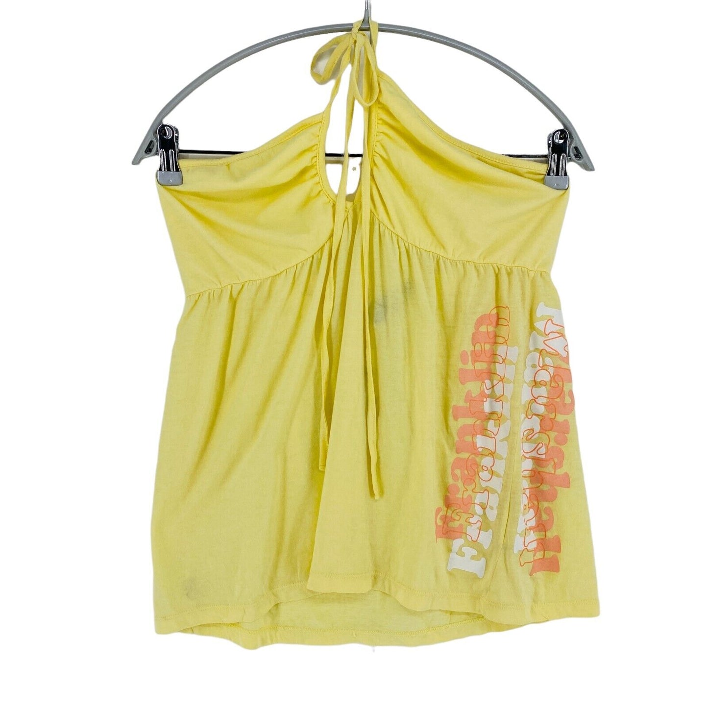 FRANKLIN &amp; MARSHALL Jaune 100% Coton Sans Manches Halter Top Blouse Taille M