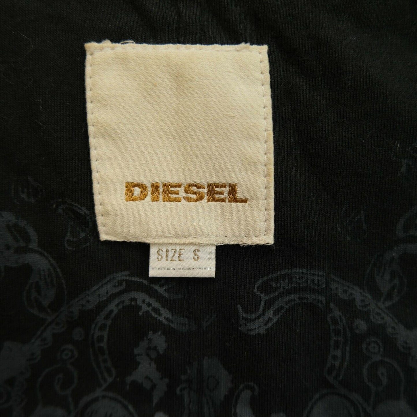 DIESEL Black Padded Biker Jacket Coat Size S