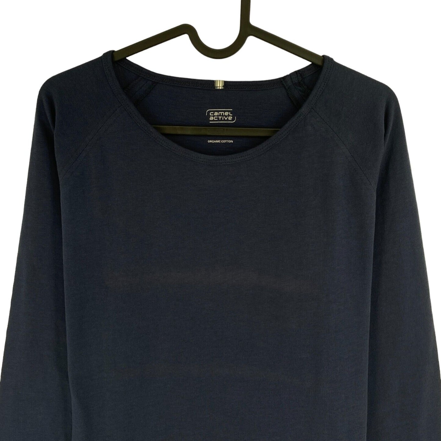 Camel Active Women Navy Blue Solid Crew Neck Long Sleeves T Shirt Size M