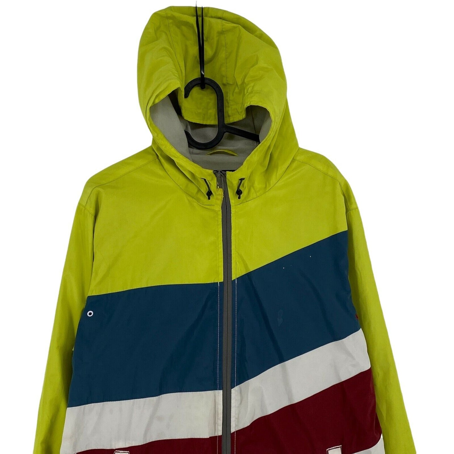 QUIKSILVER Yellow Hooded Track Jacket Size L