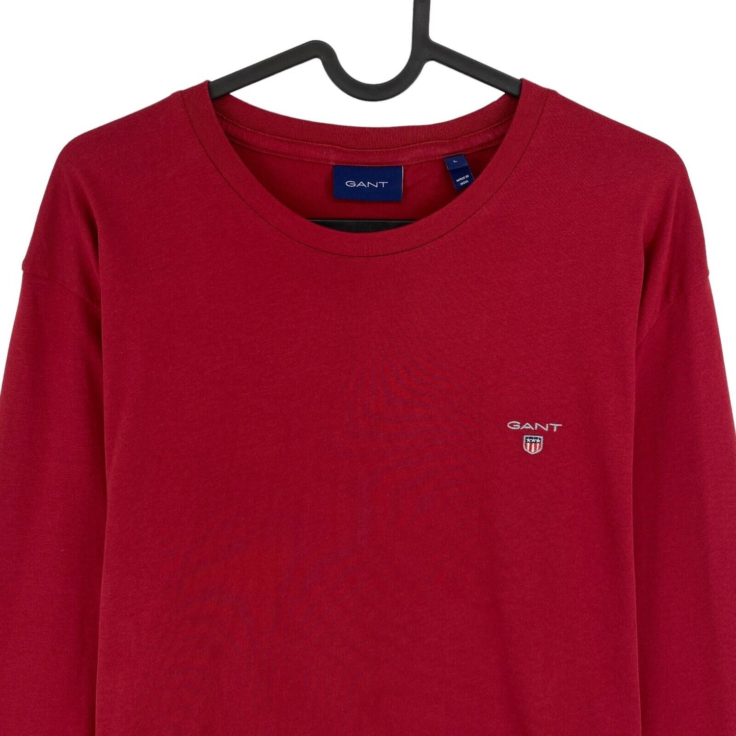 GANT Dark Red Original Long Sleeves Crew Neck T Shirt Size L