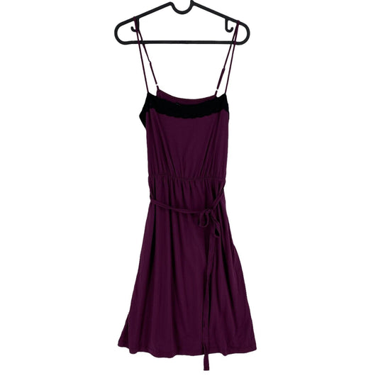 EVEN &amp; ODD Raisin Vin Violet Sans Manches Col Rond Jersey Tank Robe Taille M