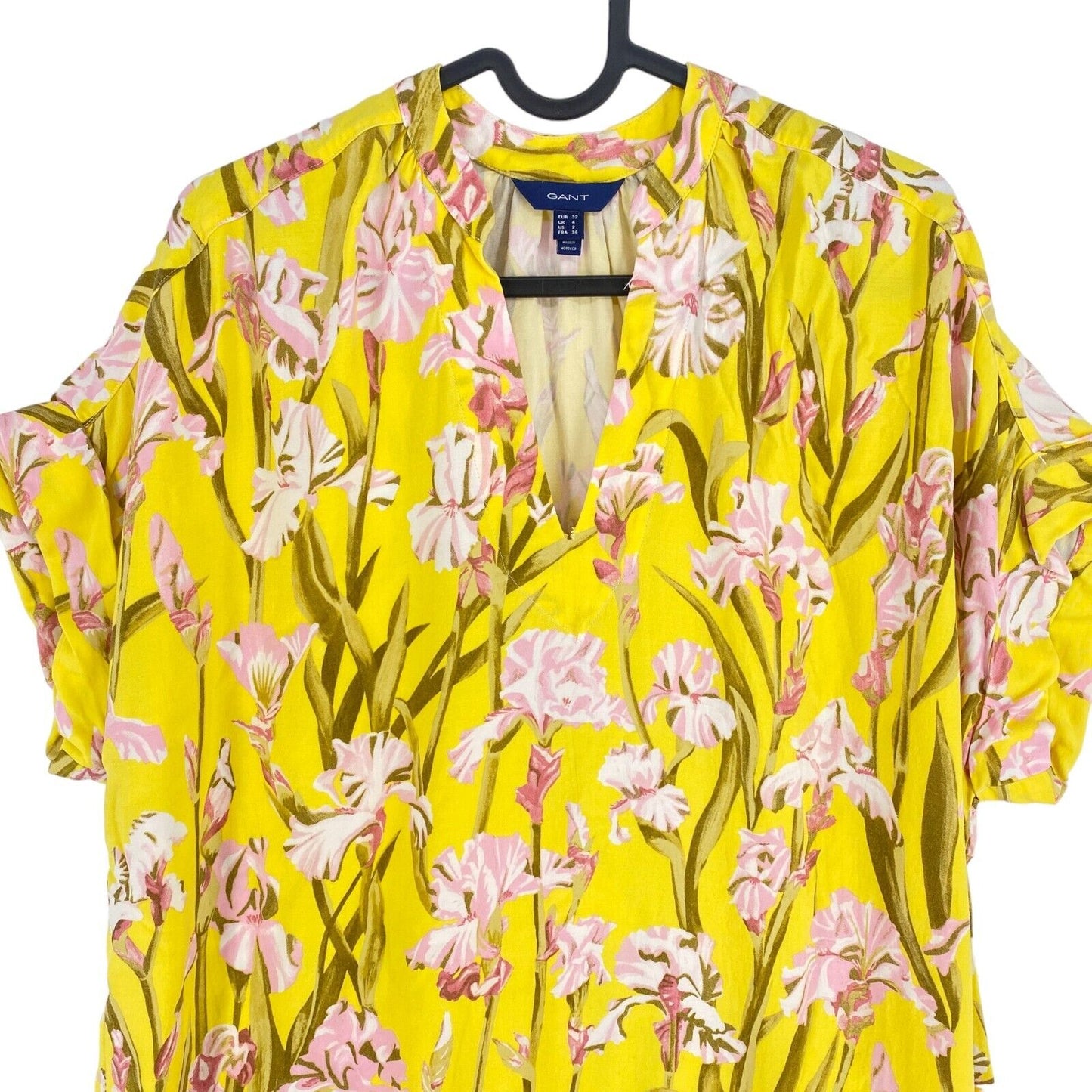 GANT Women Yellow Relaxed Iris Print Caftan Dress Size EU 32 UK 4 US 2