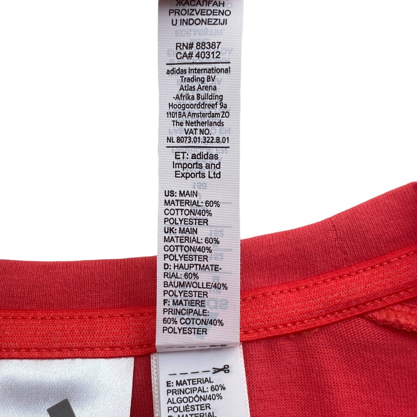 Adidas T-shirt rouge à col rond Taille 11-12 ans