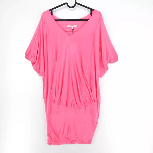 ERYN BRINIE Pink V Neck Tunic Dress Size L